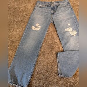 🌼 Men's Light Blue Straight Fit Distressed Jeans